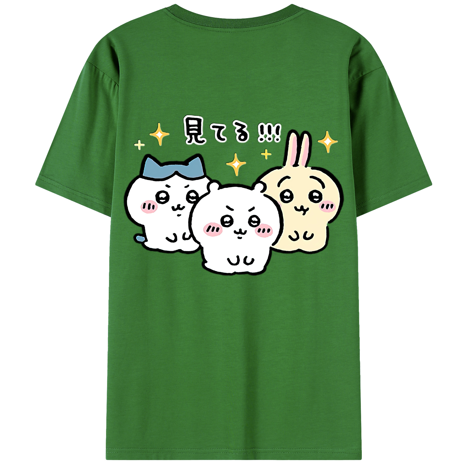 （画像用） ちいかわ ハチワレ Chii-kawa hachiware レディース半袖Tシャツ(バックプリント)